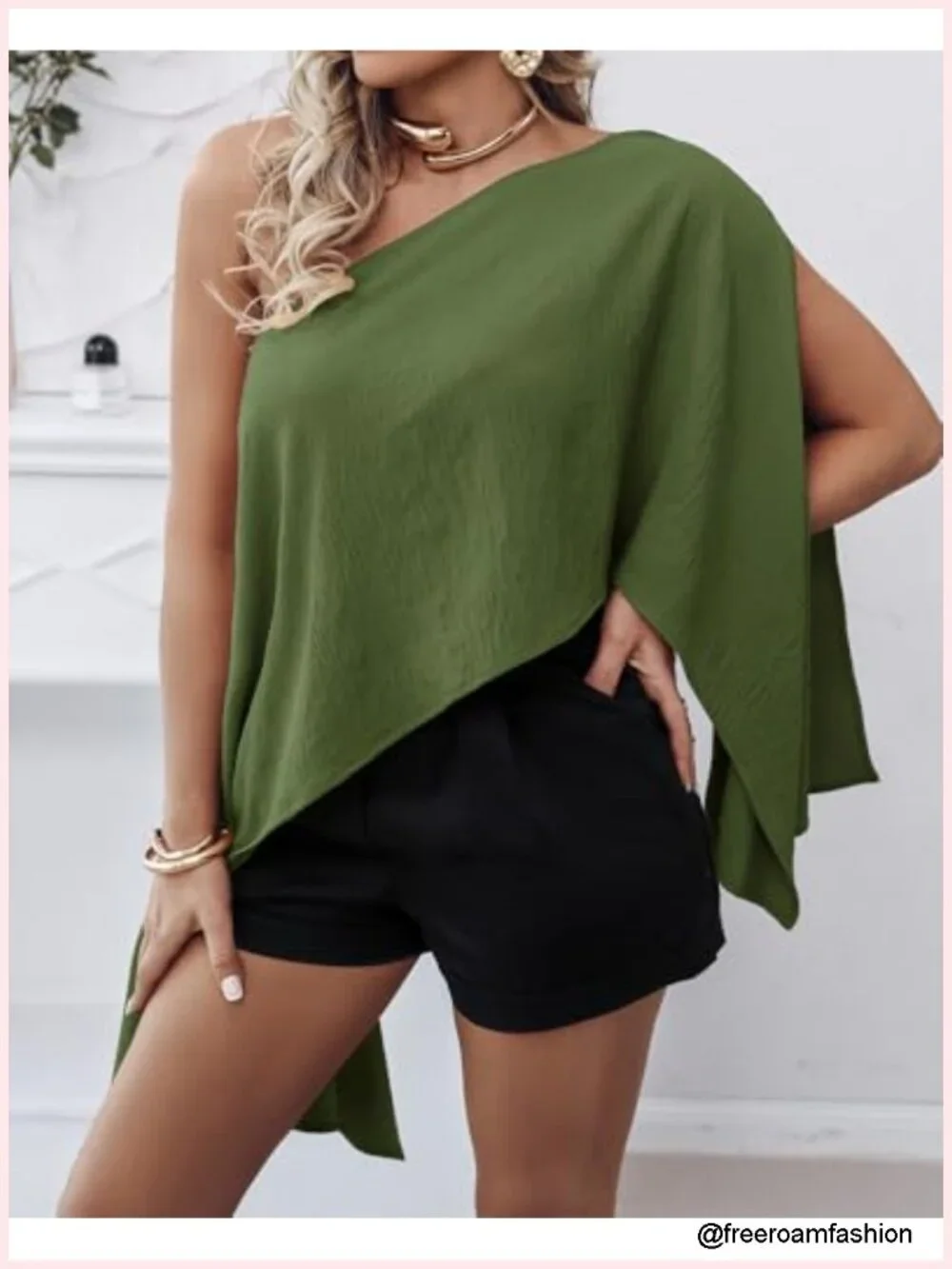 Off Shoulder Top Batwing Slit Sleeve Blouse with Bandeau 2-Piece Set Flowy